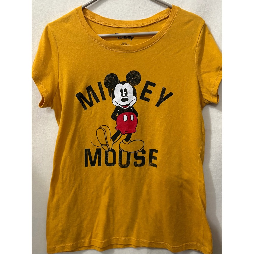 Disney Mickey Mouse Graphic T-Shirt Mustard Yellow XXL 19 Short Sleeve Tee